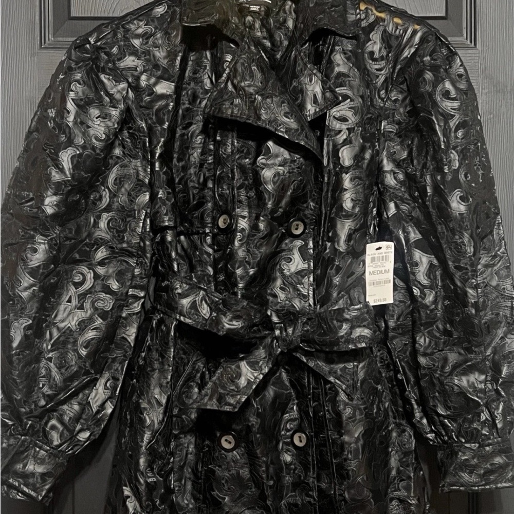 Black Lace Long Trench Coat - Women. New With Tag. - Picture 2 of 8